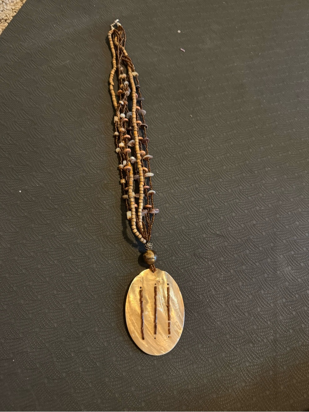 Bohemian Brown Beaded Pendant Necklace - Women 2